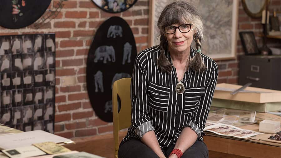 Artist Mary Jo Boyle in her studio