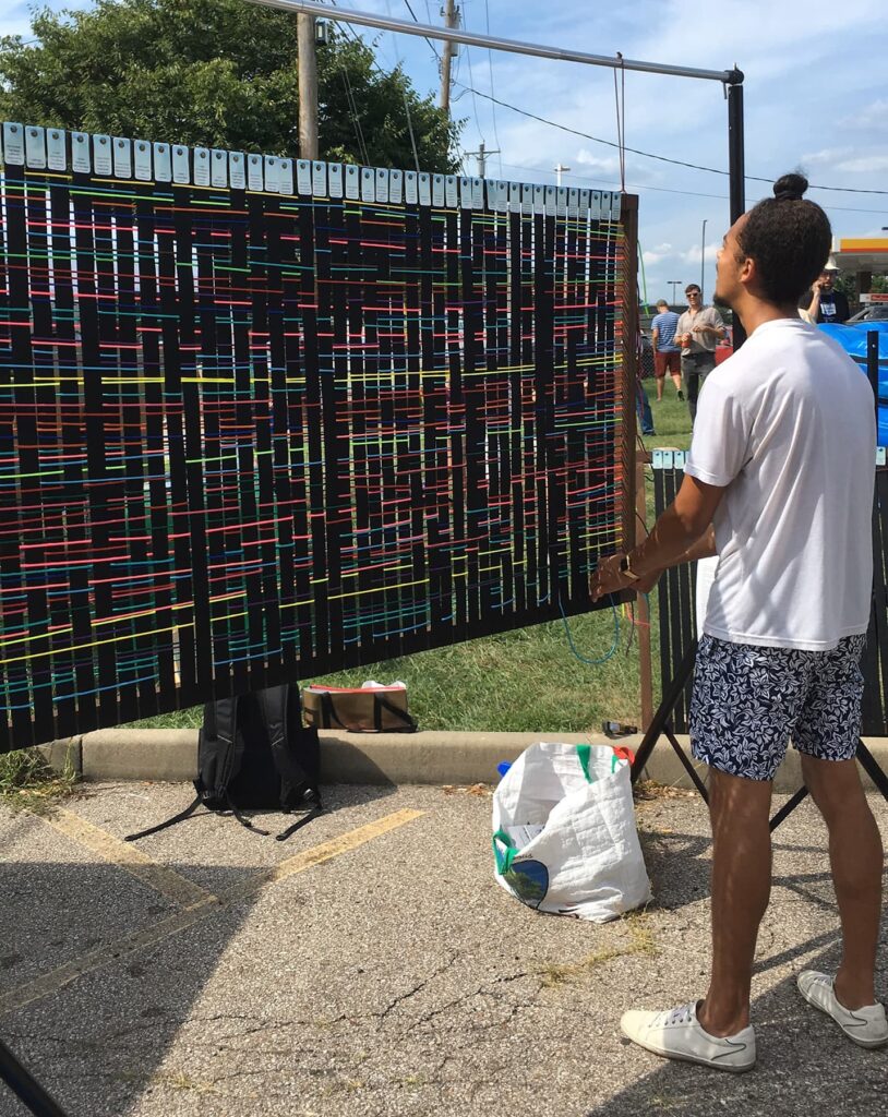 String installation for interactive art piece that brings communities together