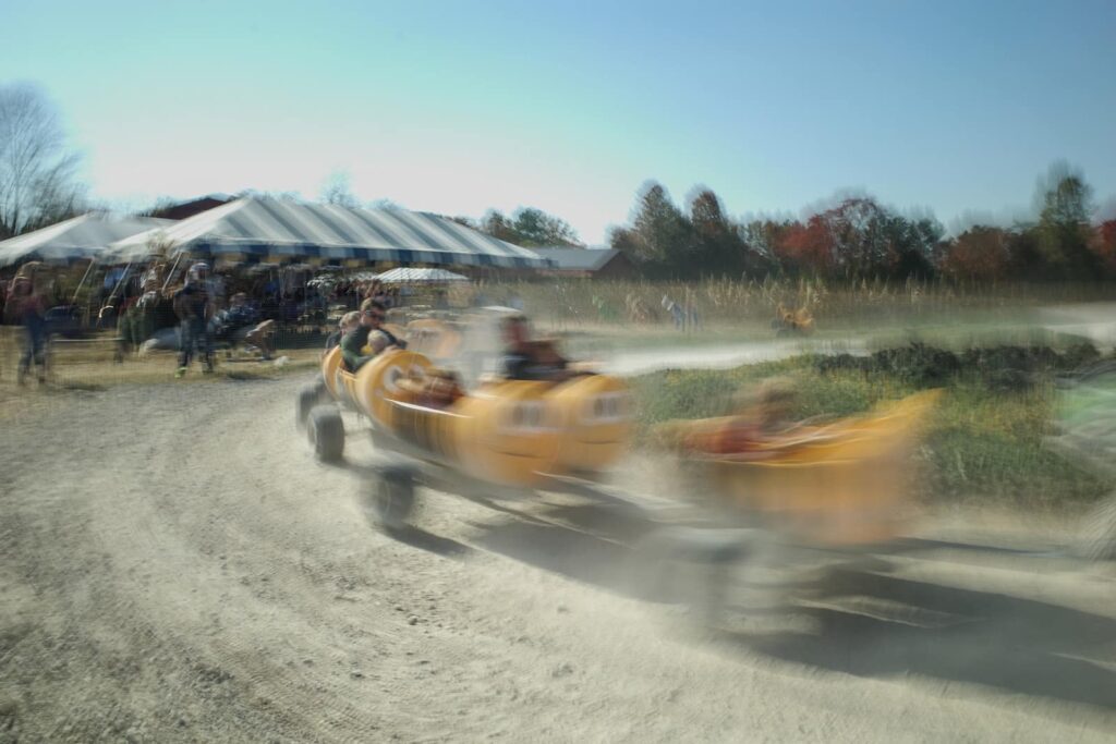 Photograph of a speeding ride