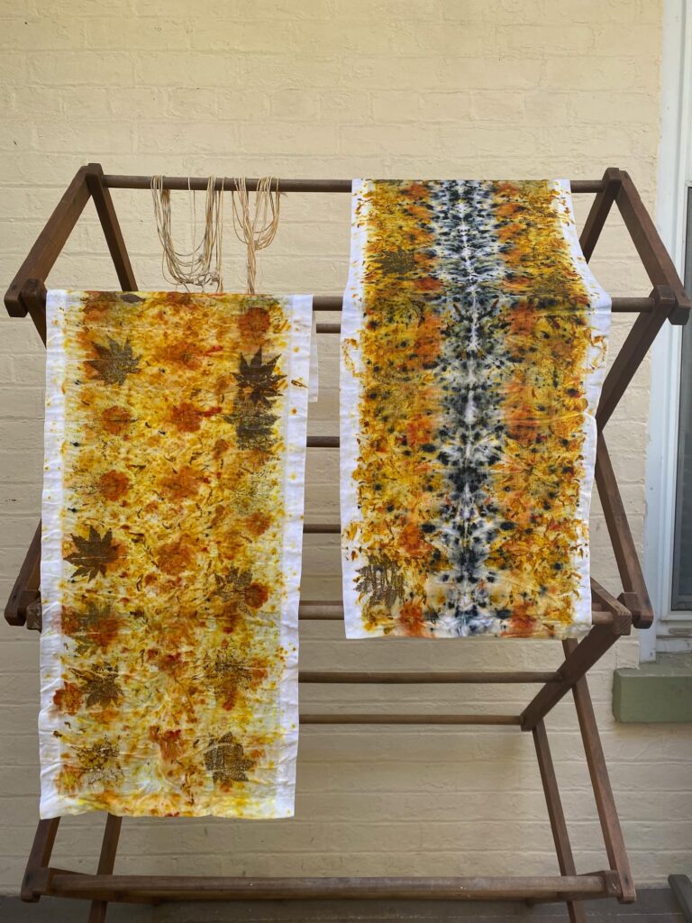 Textile prints hanging to dry