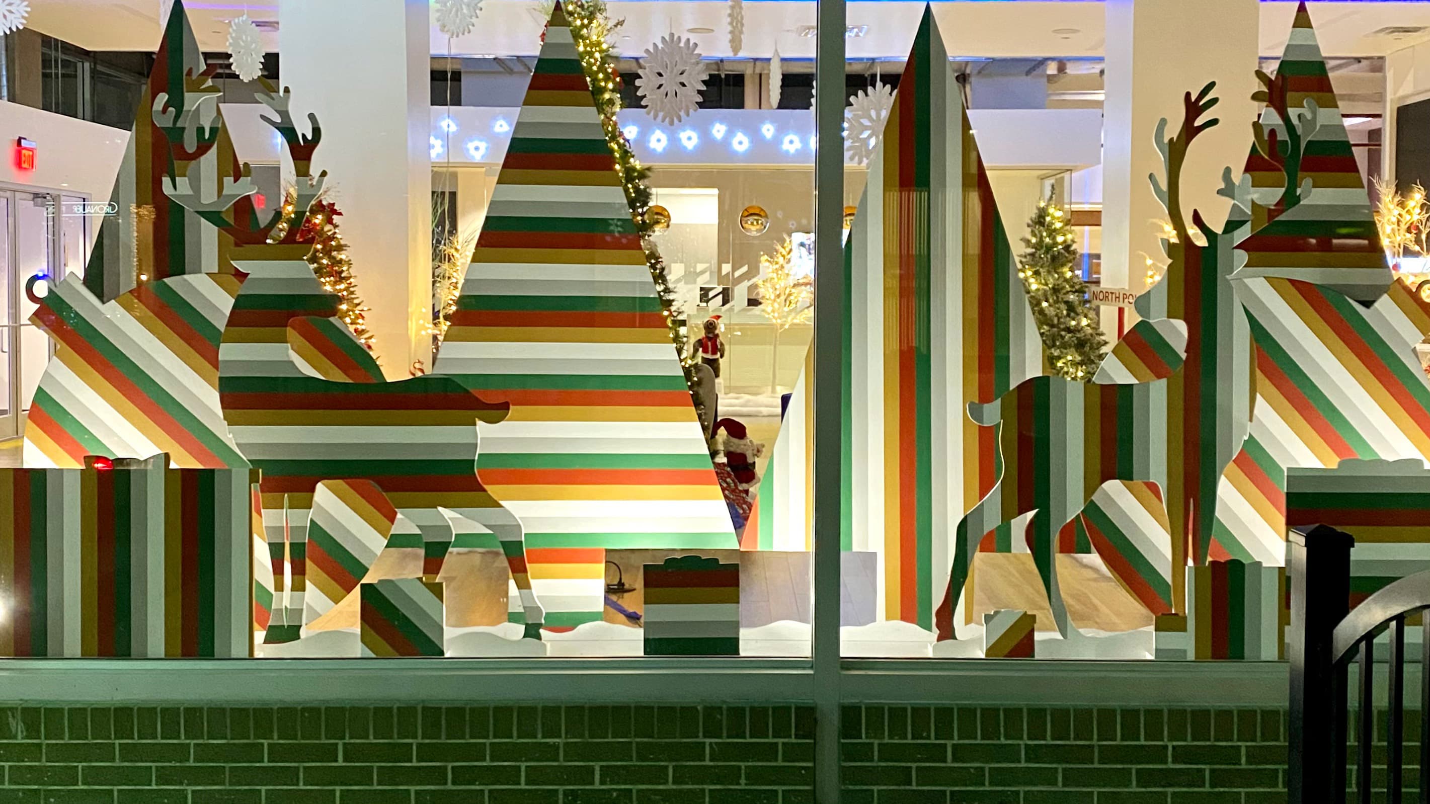 lines creating a holiday display