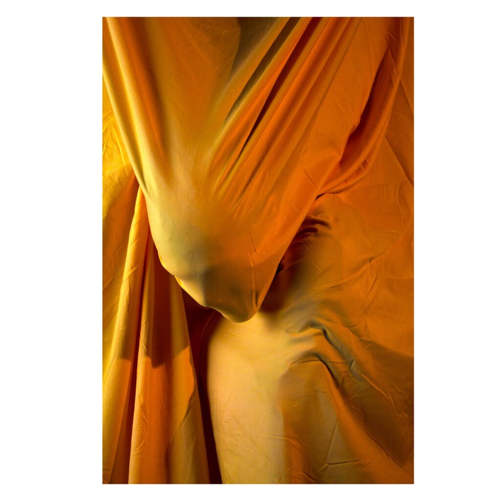 Human form wrapped in fabric